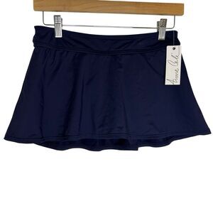 NEW Anne Cole Live In Color Swim Skirt Mini Size XS (6) Navy Blue NWT